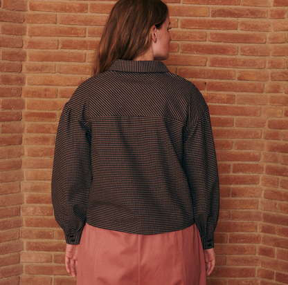 KIT DE COUTURE BLOUSE TOVE BLOUSE MICRO CARREAUX NOIRE