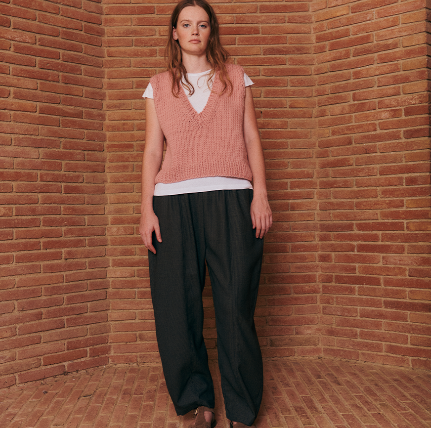 sewing kit for lena pants houndstooth grey