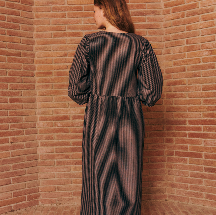 KIT DE COUTURE ROBE LUNA MICRO CARREAUX NOIRE