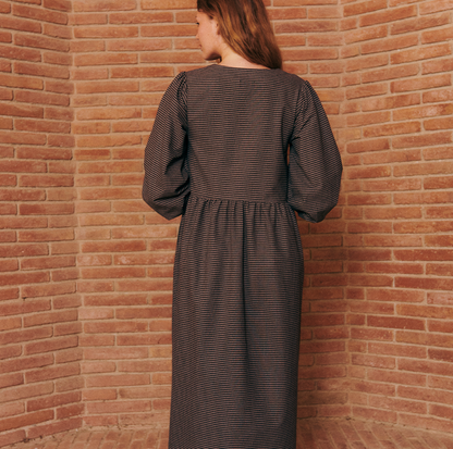 KIT DE COUTURE ROBE LUNA MICRO CARREAUX NOIRE