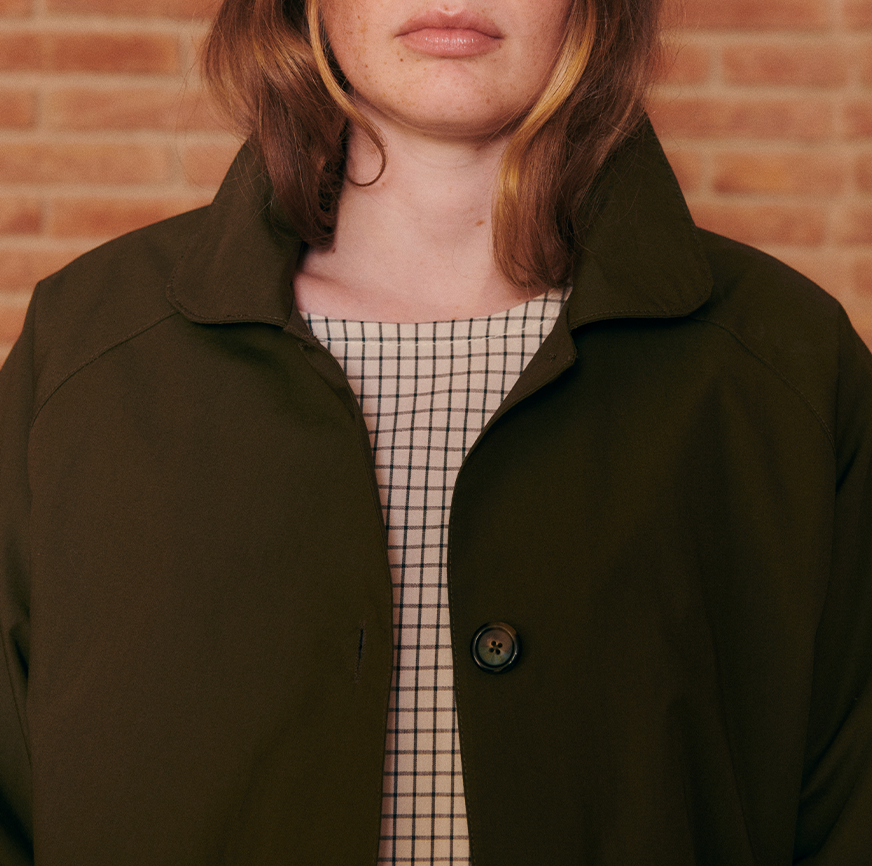 KIT DA CUCITO TRENCH JACKIE VERDE QUADRI VICHY
