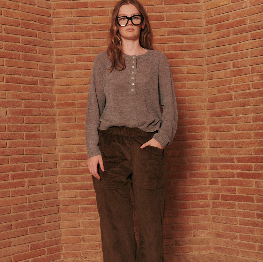 kit couture pantalon clara en velours côtelé moutarde