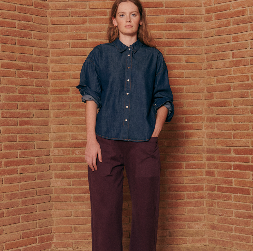 KIT PER CUCIRE CLARA PANTALONI MELANZANA