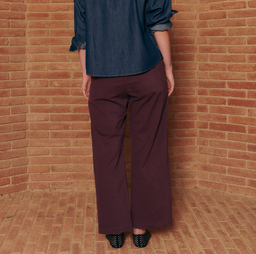 KIT PER CUCIRE CLARA PANTALONI MELANZANA