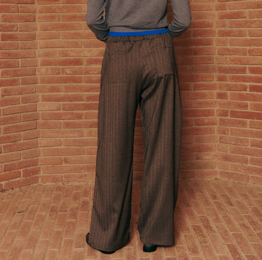 KIT DE COUTURE POUR PANTALON LUCCA À CHEVRONS MARRON