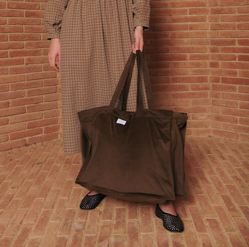 kit costura bolsa saga pana marrón