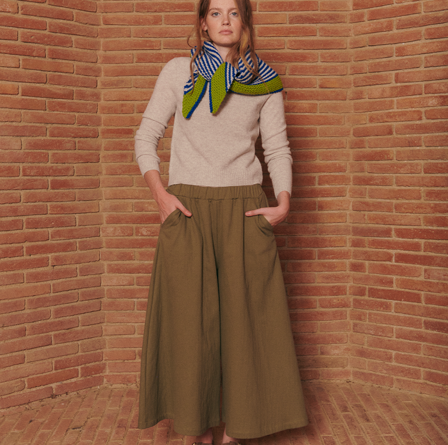 kit da cucito pantaloni zoey kaki