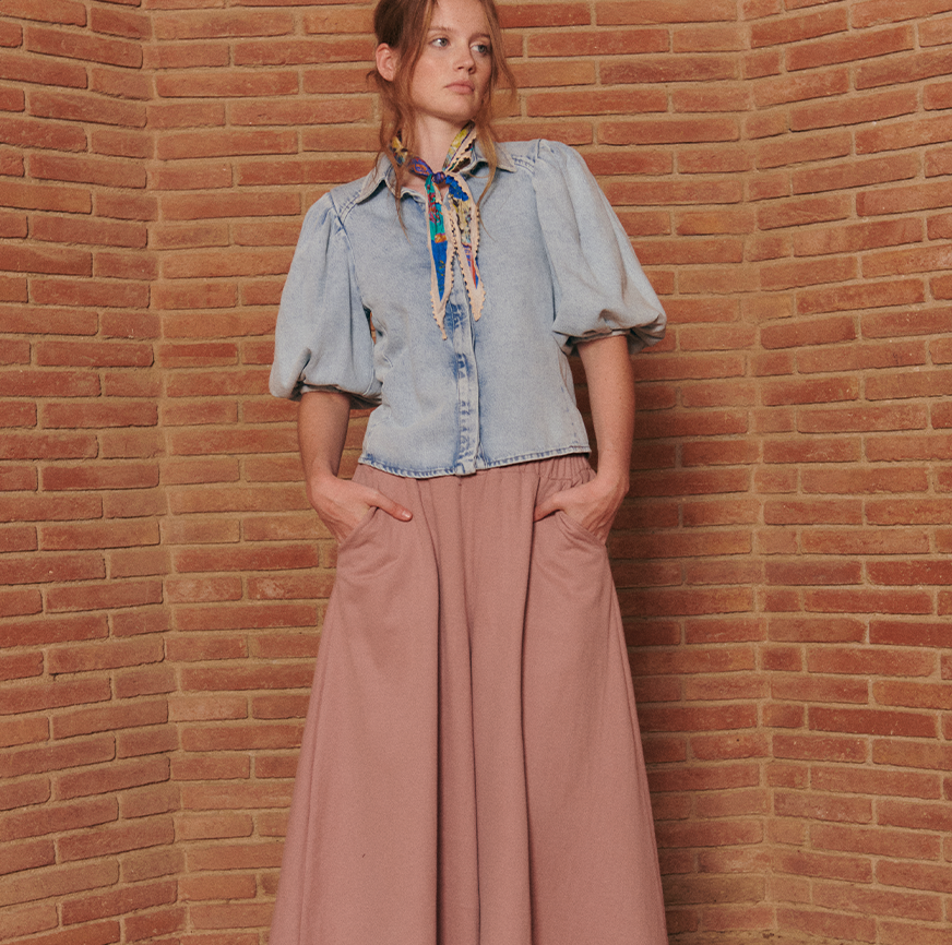 KIT DA CUCITO PANTALONI ZOEY ROSA PALLIDO