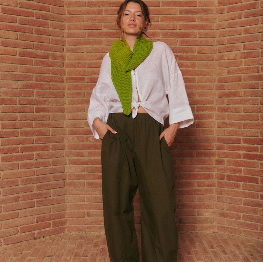 KIT DA CUCITO PANTALONI LENA VERDE AVOCADO