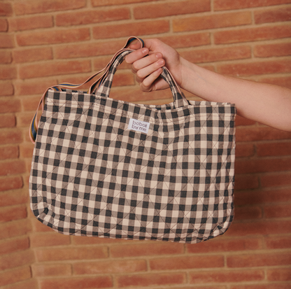 KIT DE COUTURE SAC MATELASSÉ EIRA MOTIF À CARREAUX ANTHRACITE