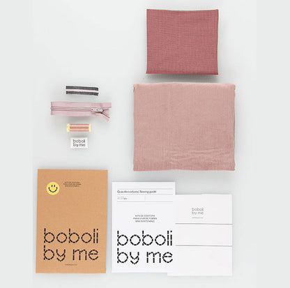 KIT DA CUCITO ANNIE BORSA IN VELLUTO A COSTE ROSA PALLIDO
