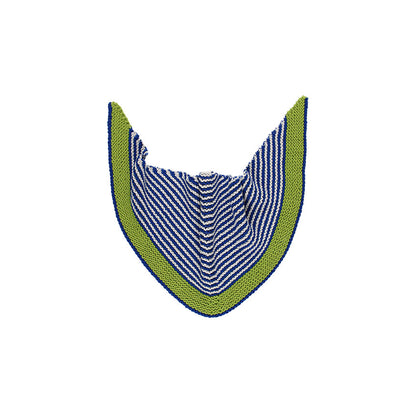 KIT PARA TEJER PAÑOLETA AURA VERDE LISTADA EN AZUL KLEIN Y GRIS