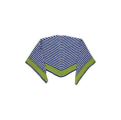 KIT PARA TEJER PAÑOLETA AURA VERDE LISTADA EN AZUL KLEIN Y GRIS