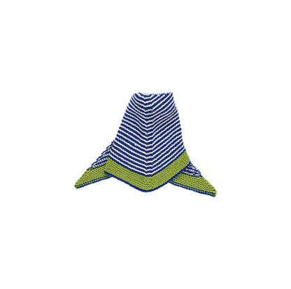 KIT PARA TEJER PAÑOLETA AURA VERDE LISTADA EN AZUL KLEIN Y GRIS