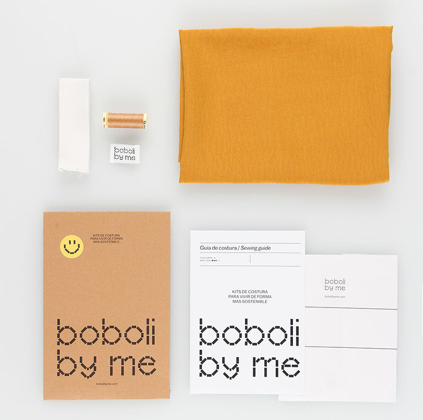 kit costura falda midi aurora amarillo mostaza