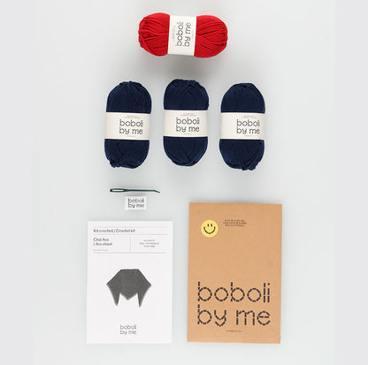 KIT POUR ÉCHARPE AU CROCHET AVA BLEU MARINE