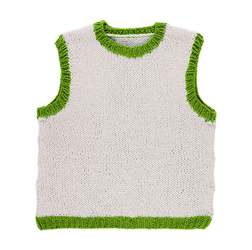 kit pour tricot gilet ayo bicolore gris et vert