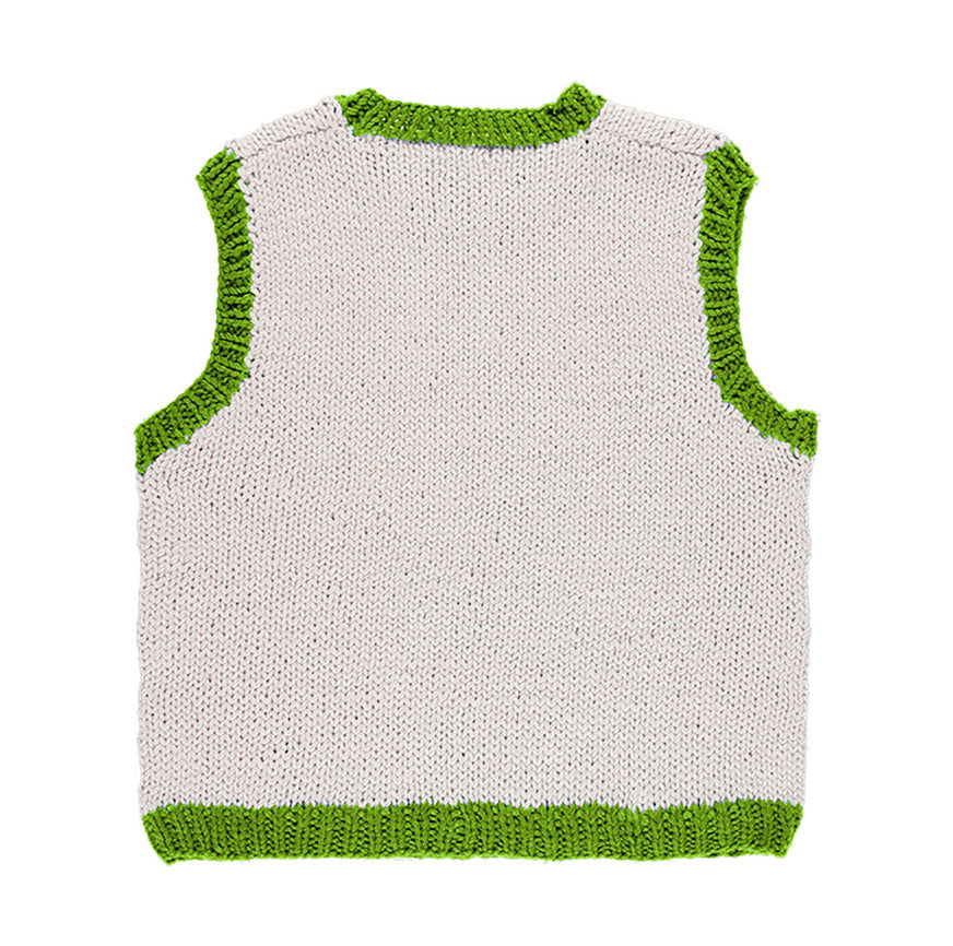 KIT POUR TRICOT GILET AYO BICOLORE GRIS ET VERT