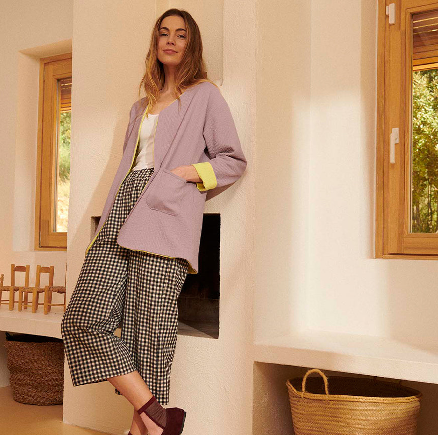 kit de couture veste longue emily l mauve