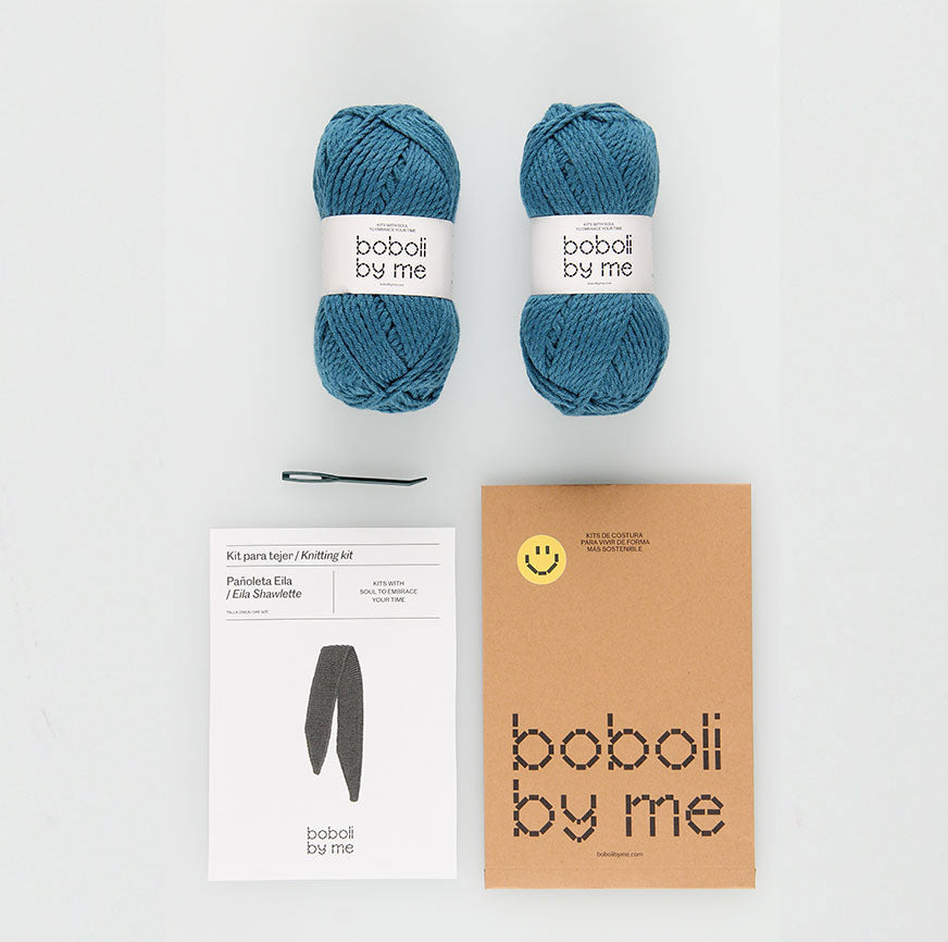KIT POUR TRICOTER LE FOULARD EILA BLEU LAGON