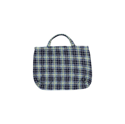 KIT DE COUTURE EIRA SAC MATELASSÉ À CARREAUX ÉCOSSAIS BLEUS ET VERTS