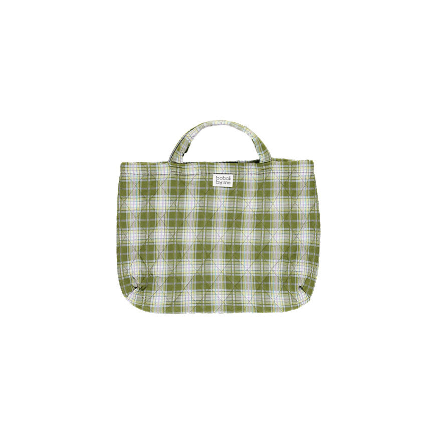KIT DE COUTURE EIRA SAC MATELASSÉ AVEC MOTIF ÉCOSSAIS VERT À CARREAUX