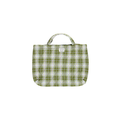 KIT COSTURA BOLSA ACOLCHADA EIRA ESTAMPADO CUADROS TARTÁN VERDE