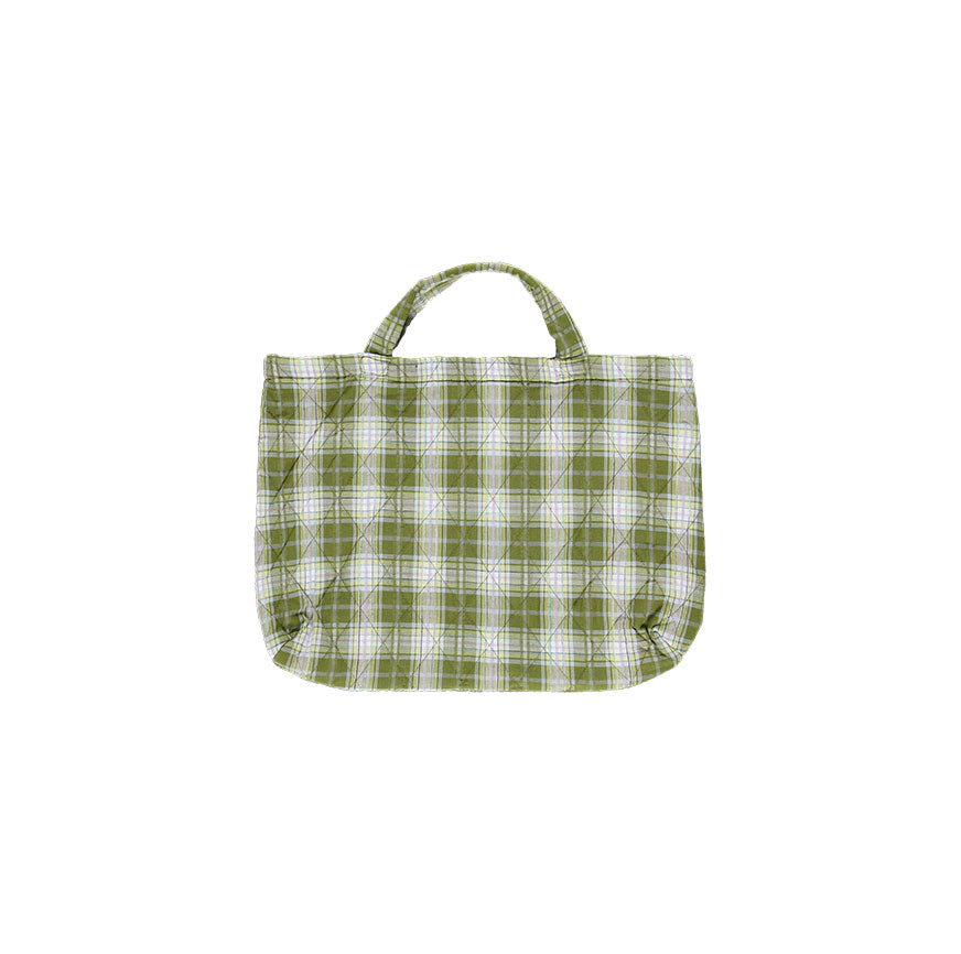 KIT COSTURA BOLSA ACOLCHADA EIRA ESTAMPADO CUADROS TARTÁN VERDE