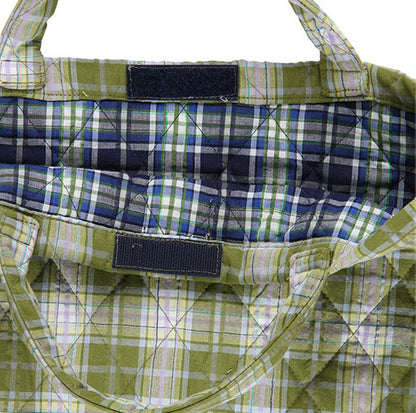 KIT COSTURA BOLSA ACOLCHADA EIRA ESTAMPADO CUADROS TARTÁN VERDE