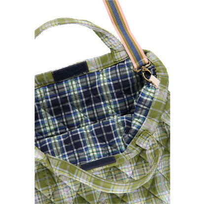 KIT COSTURA BOLSA ACOLCHADA EIRA ESTAMPADO CUADROS TARTÁN VERDE