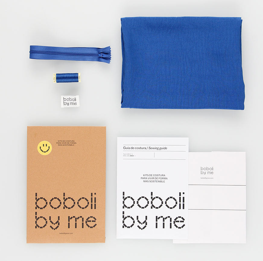 KIT COSTURA VESTIDO TIRANTES MIDI ELSA AZUL KLEIN