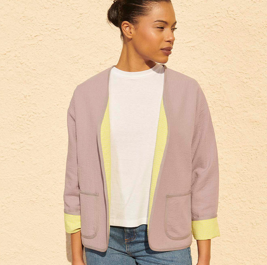 kit de couture veste courte emily malva