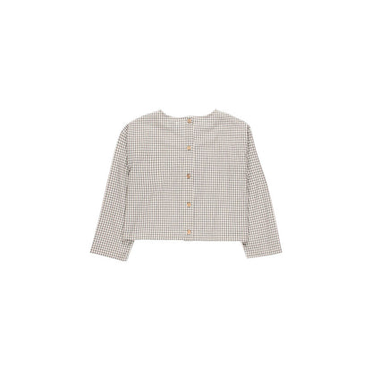 KIT DE COUTURE BLOUSE DE GALA ÉCRU À CARREAUX FINS