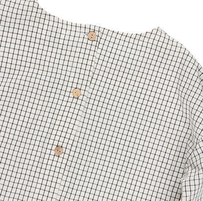 KIT DE COUTURE BLOUSE DE GALA ÉCRU À CARREAUX FINS