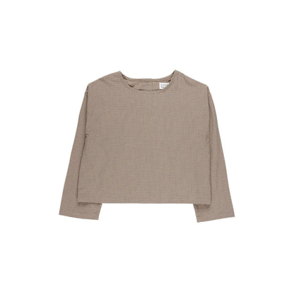 KIT DE COUTURE BLOUSE GALA OATMEAL À CARREAUX BLEUS MICRO FINE