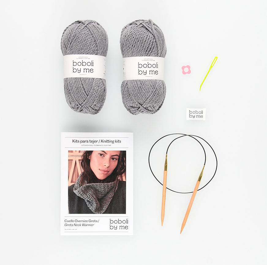 KIT PARA TEJER CUELLO OVERSIZE GRETA GRIS MARENGO