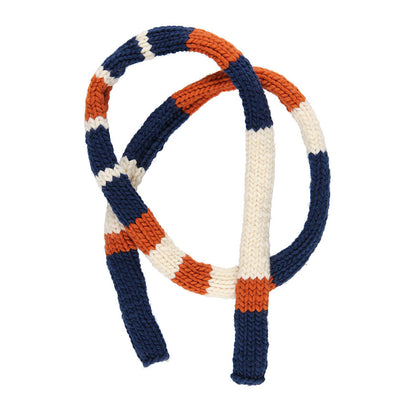 KIT POUR TRICOTER L’ÉCHARPE COLOUR BLOCK ILMA ÉCRU ROUILLE BLEU MARINE