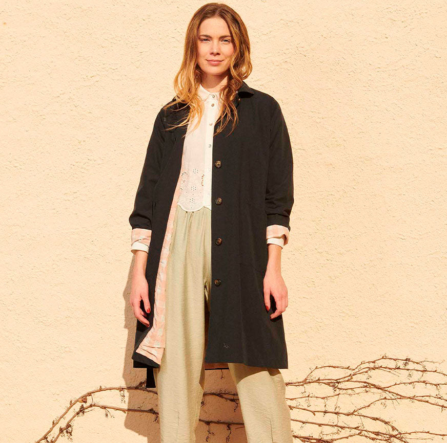 kit de couture trench jackie bleu marine et rose