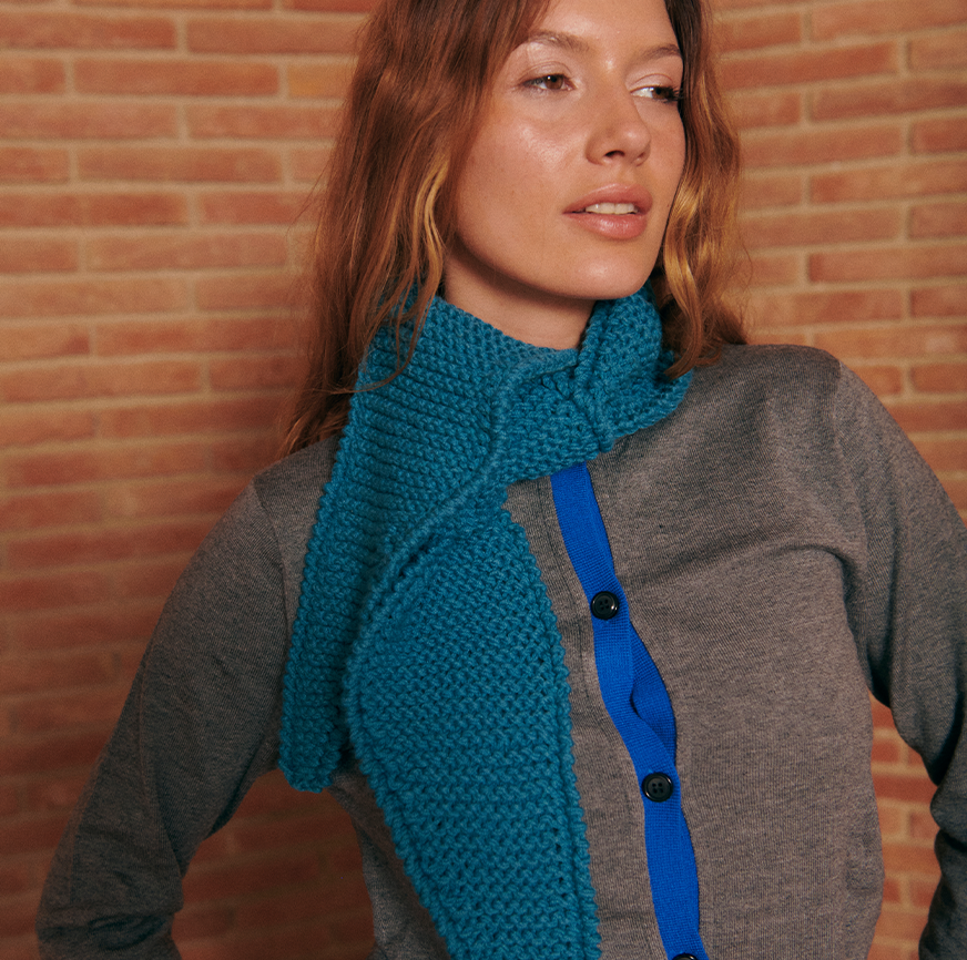 kit pour tricoter le foulard eila bleu lagon