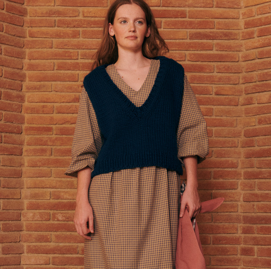 KIT POUR TRICOTER GILET NARA BLEU