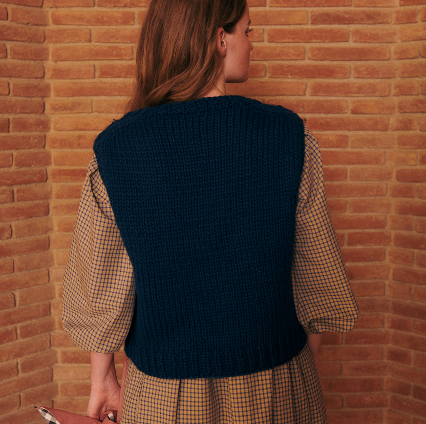 KIT PARA TEJER CHALECO NARA AZUL