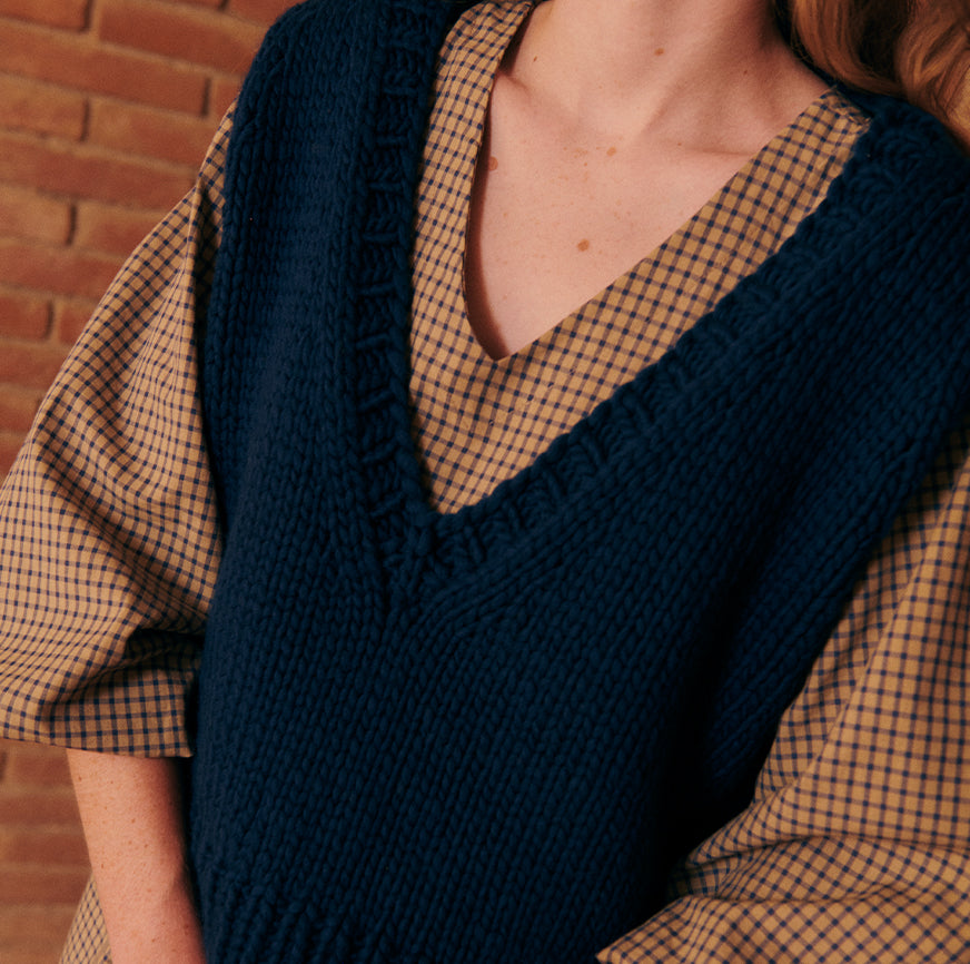 KIT POUR TRICOTER GILET NARA BLEU