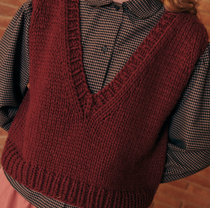KIT PARA TEJER CHALECO NARA BURDEOS