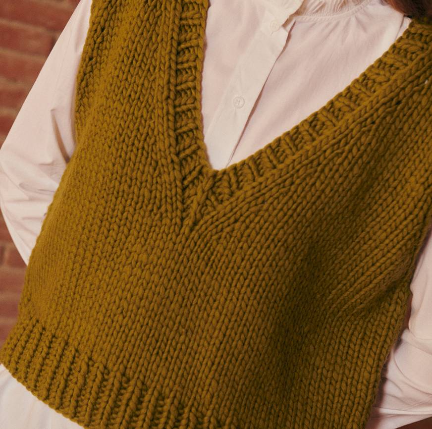 KIT PER LAVORARE A MAGLIA GILET NARA VERDE