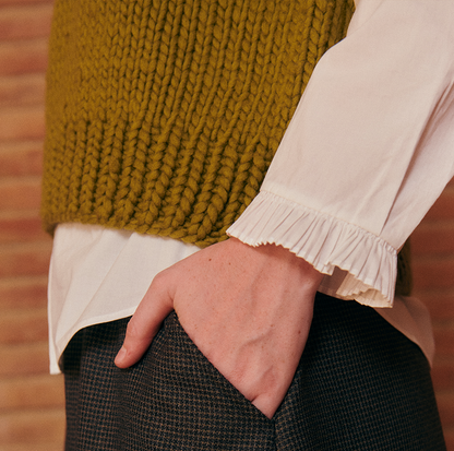 KIT PER LAVORARE A MAGLIA GILET NARA VERDE