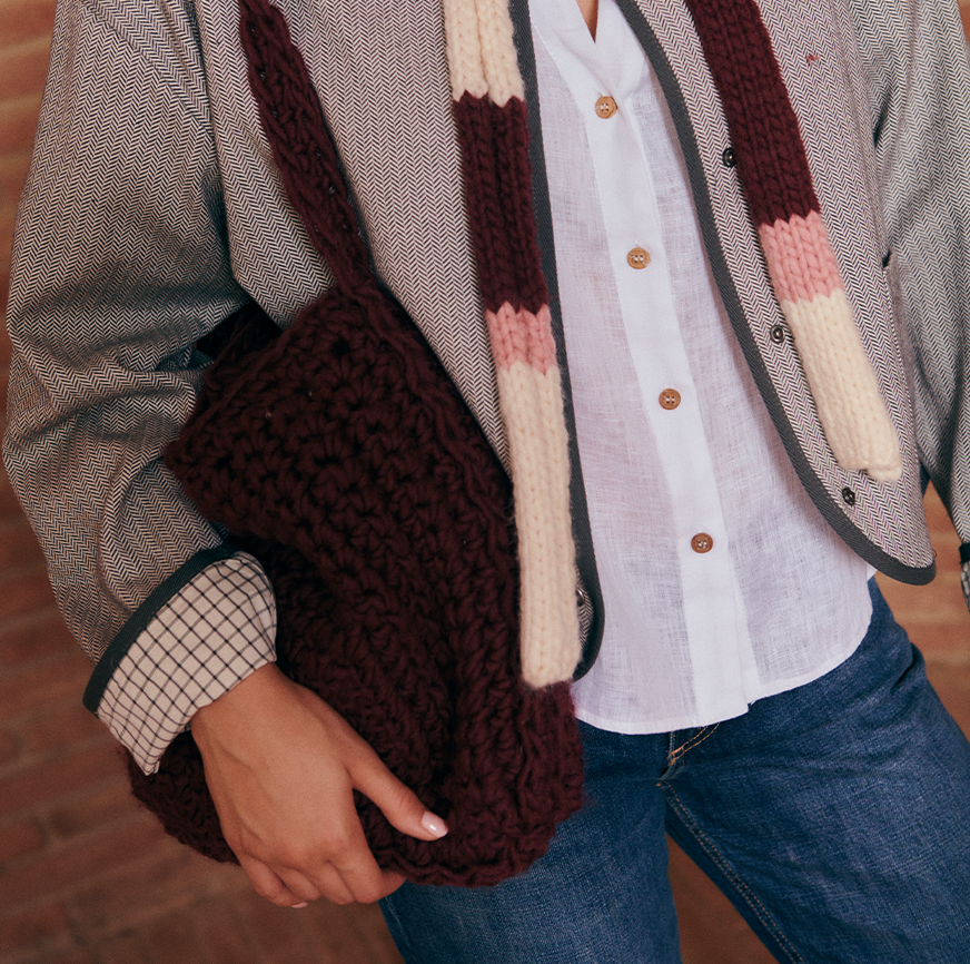 KIT DE CROCHET SAC SELMA BORDEAUX