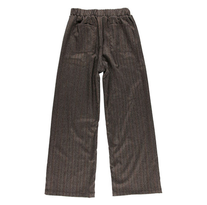 KIT DI CUCITO PER PANTALONI LUCCA MARRONE A SPINA DI PESCE