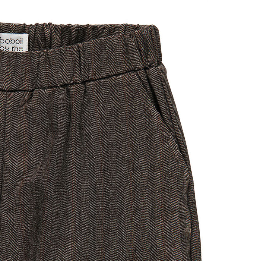 KIT DI CUCITO PER PANTALONI LUCCA MARRONE A SPINA DI PESCE