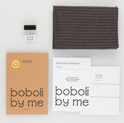 KIT DE COUTURE ROBE LUNA MICRO CARREAUX NOIRE