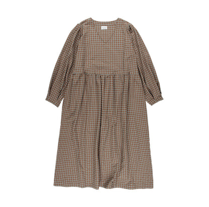 KIT PER CUCIRE VESTITO LUNA VICHY KAKI